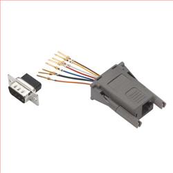 模块化适配器，DB9 公头 / RJ45 (8x8) 插座50 μ / 0.762 μm 厚镀金层的图片