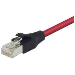 双屏蔽低烟无卤26AWG多股6类RJ45/RJ45跳线，红，50英尺（15.2米）的图片