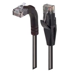 6类直角型RJ45以太网跳线，直通/直角上出线，黑，2英尺（0.6米）的图片