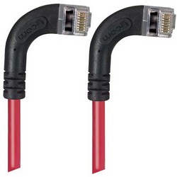 屏蔽6类直角型跳线，直角右出线/直角右出线，红，5英尺（1.5米）的图片
