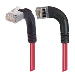超5类屏蔽直角型跳线，直角左出线/直角上出线，红，25英尺（7.6米）的图片