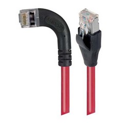 超5类屏蔽直角型跳线，直角左出线/直通，红，10英尺（3米）的图片